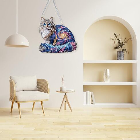 VNRGG DIY Hanging Diamond Art Pendant Painting Kit Butterfly Special Shape Crystal Diamond Art Painting Garden Wall Hanging Kit Hanging Decorations Box Set in Kuwait