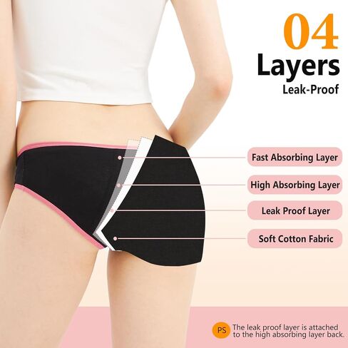 Teen Girls Period Panties For Heavy Flow High Absorbency First Period Starter Underwear Menstrual Leakproof Briefs in Kuwait