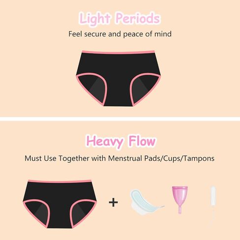 Teen Girls Period Panties For Heavy Flow High Absorbency First Period Starter Underwear Menstrual Leakproof Briefs in Kuwait
