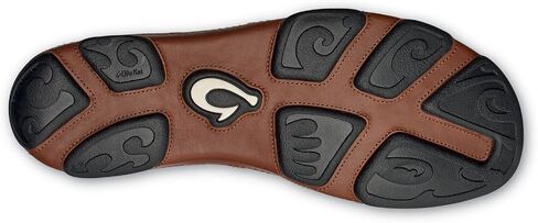 OluKai Moloa Men's Leather Slip On Shoes, Waxed Nubuck Leather & Soft Moisture-Wicking Lining, Drop-in Heel & All Weather Rubber Soles, Dk Wood/Dk Java, 10.5 in Saudi Arabia