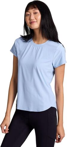 RBX Active Women's Mesh Workout Top Short Sleeve Crewneck Quick Drying Running T-Shirt with Breathable Fabric in Saudi Arabia