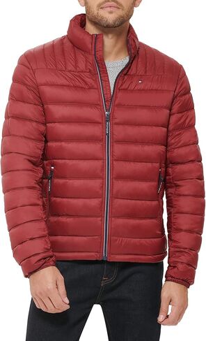 Tommy Hilfiger Men's Ultra Loft Lightweight Packable Puffer Jacket (Standard and Big & Tall), Pink, Large in Saudi Arabia
