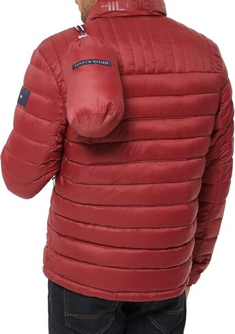 Tommy Hilfiger Men's Ultra Loft Lightweight Packable Puffer Jacket (Standard and Big & Tall), Pink, Large in Saudi Arabia