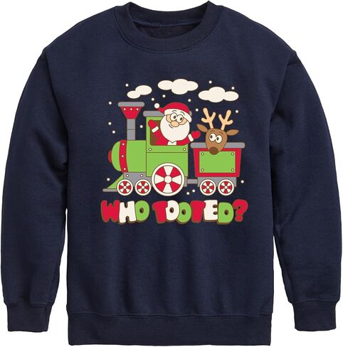 Instant Message - Who Tooted Christmas Train - Toddler & Youth Crewneck Fleece Sweatshirt in Saudi Arabia