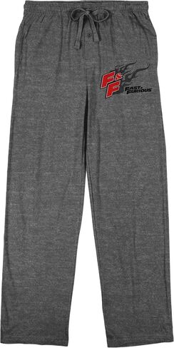 The Fast & The Furious Franchise Red Logo Black Flame Men's Athletic Heather Ground Sleep Pants in Saudi Arabia