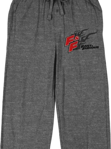 The Fast & The Furious Franchise Red Logo Black Flame Men's Athletic Heather Ground Sleep Pants in Saudi Arabia