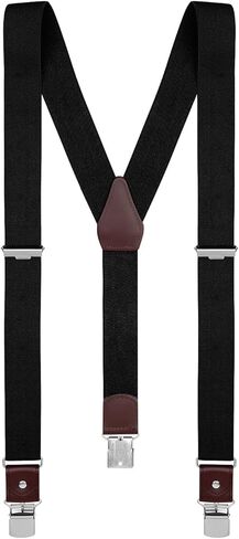 Buyless Fashion Suspenders for Men - 48" Elastic Adjustable Straps 1 1/4" - Y Shape in Kuwait