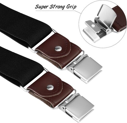 Buyless Fashion Suspenders for Men - 48" Elastic Adjustable Straps 1 1/4" - Y Shape in Kuwait