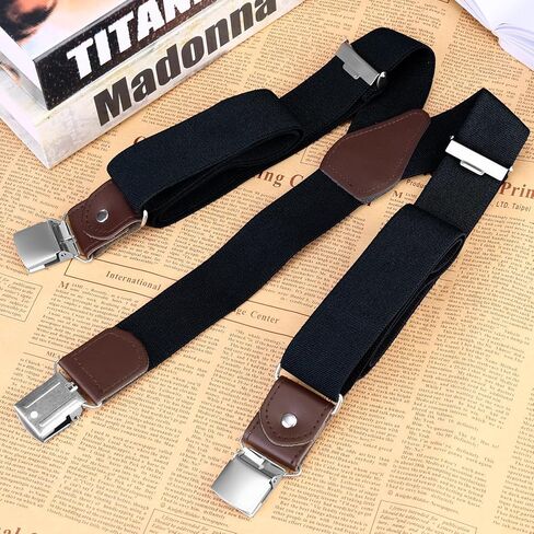 Buyless Fashion Suspenders for Men - 48" Elastic Adjustable Straps 1 1/4" - Y Shape in Kuwait