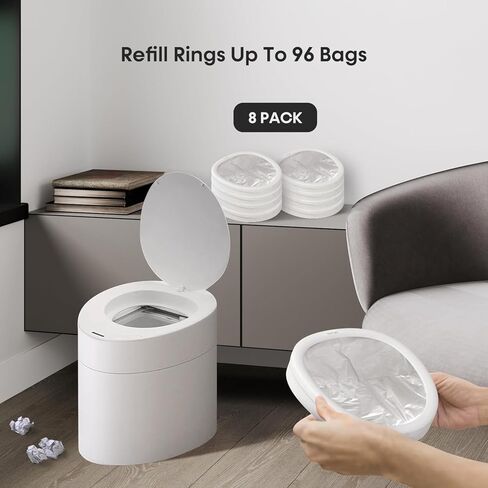 TOWNEW T3 Slim Official Refill Rings for Smart Kitchen Trash Can | Durable Garbage Bags Electric Trash Can - Pack of 6 Refill Rings - Up to 120 Trash Bags (6 Months Supply) in Kuwait