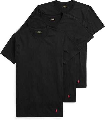 POLO Ralph Lauren Men's Classic Fit Cotton Crew Undershirt 3-Pack, Black/Red-3 Pack, 4X Big in Saudi Arabia