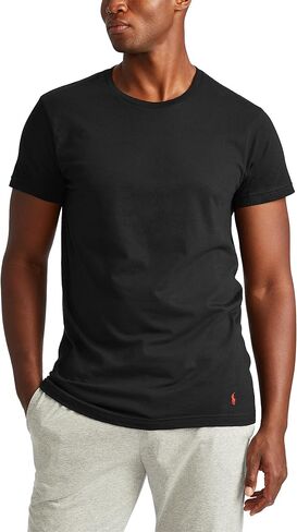 POLO Ralph Lauren Men's Classic Fit Cotton Crew Undershirt 3-Pack, Black/Red-3 Pack, 4X Big in Saudi Arabia