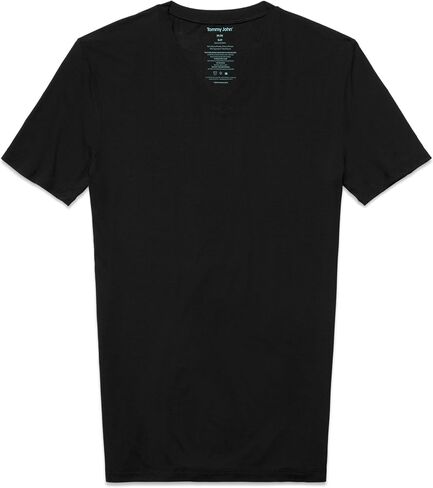 Tommy John Men's High V Neck Undershirt ، نسيج الجلد الثاني ، تي شيرت رفيع مع تصميم Tuck Stay Tuck in Saudi Arabia