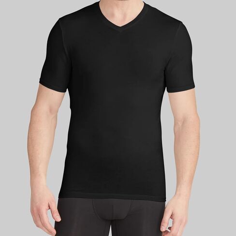 Tommy John Men's High V Neck Undershirt ، نسيج الجلد الثاني ، تي شيرت رفيع مع تصميم Tuck Stay Tuck in Saudi Arabia