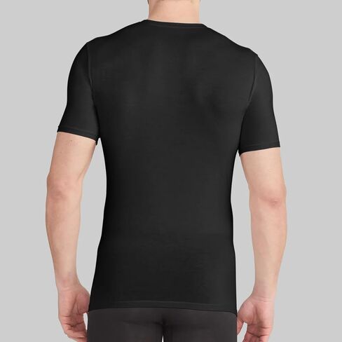 Tommy John Men's High V Neck Undershirt ، نسيج الجلد الثاني ، تي شيرت رفيع مع تصميم Tuck Stay Tuck in Saudi Arabia