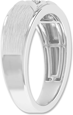 ARCHMAN® Three Stone Wedding Men's Band, 0.10CTW Round Cut Lab Grown Diamond Engagement Ring In 10K Solid Gold in Saudi Arabia
