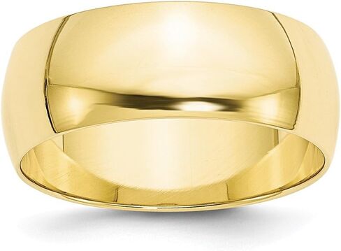 Roy Rose Jewelry 10K Gold Gold 8mm Round Round Band Band Sixies أحجام 4 إلى 14 in Saudi Arabia