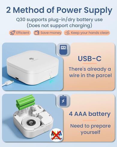 آلة صنع الملصقات COLORWING مع شريط، طابعة ملصقات حرارية بلوتوث محمولة Q30 مع مصدر طاقة مزدوج (USB وبطاريات) لتنظيم المنزل، ووضع العلامات على المكاتب، والمشروعات المدرسية وما إلى ذلك. (أخضر) in Kuwait