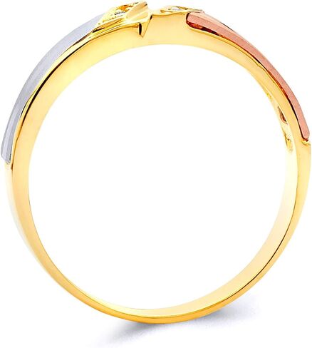 14k Tri Color Gold SOLID Men's Wedding Band in Saudi Arabia