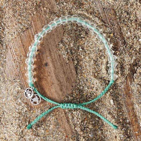 4Ocean Beaded Bracelet - Removes 1 Pound of Ocean Plastic - Handcrafted, Adjustable Unisex Recycled-Jewelry - Supports Marine Life Conservation Through Ocean Plastic Removal in Kuwait