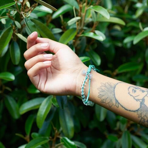 4Ocean Beaded Bracelet - Removes 1 Pound of Ocean Plastic - Handcrafted, Adjustable Unisex Recycled-Jewelry - Supports Marine Life Conservation Through Ocean Plastic Removal in Kuwait