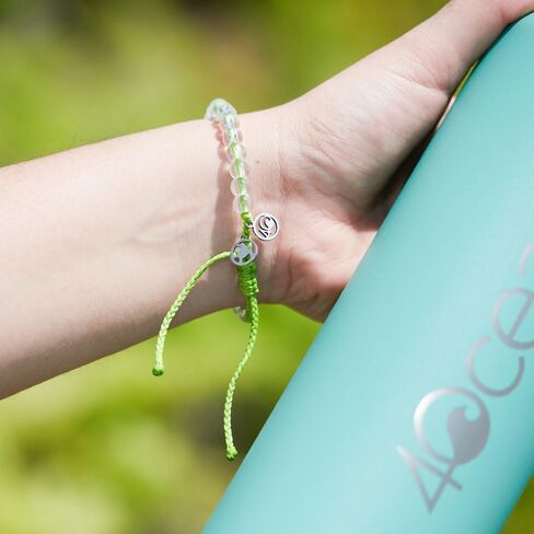 4Ocean Beaded Bracelet - Removes 1 Pound of Ocean Plastic - Handcrafted, Adjustable Unisex Recycled-Jewelry - Supports Marine Life Conservation Through Ocean Plastic Removal in Kuwait