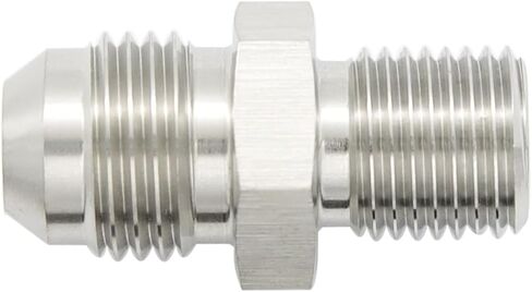 Straight Stainless Steel Male Flare 6AN to Male M10x1.25 Metric Thread Fuel Fitting Adapter, Pack of 2 in Saudi Arabia