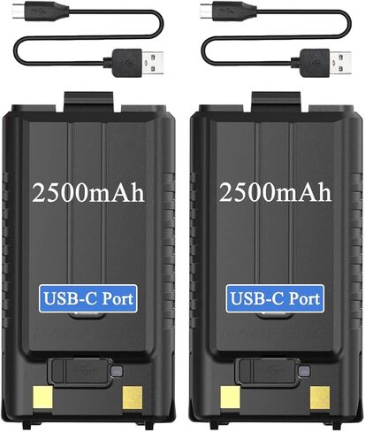 حزمة بطارية أصلية UV-5RM منفذ شحن USB-C 2500 مللي أمبير في الساعة لراديو Baofeng UV-5RM UV-5G PLUS GM-5RH اتجاهين in Kuwait