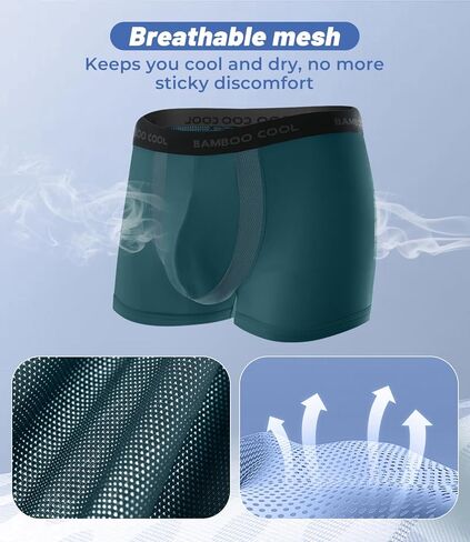 جذوع التبريد للرجال بامبو بارد مع تنفيس U-mesh-Viscose التنفس ، وخالية من العلامات ، والملابس الداخلية لركوب للرجال للرجال in Saudi Arabia