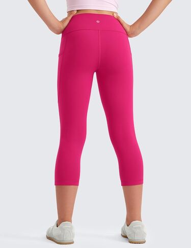 CRZ Yoga Girls Butterluxe Athletic Capri Leggings مع جيوب - عالي الخصر أطفال في سن المراهقة تمرينات نشيطة بنطال يوجا رقصة الرقص in Kuwait