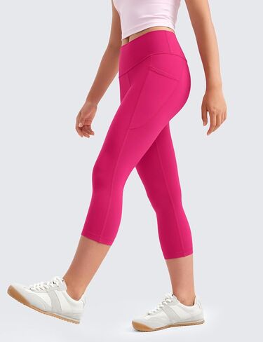 CRZ Yoga Girls Butterluxe Athletic Capri Leggings مع جيوب - عالي الخصر أطفال في سن المراهقة تمرينات نشيطة بنطال يوجا رقصة الرقص in Kuwait