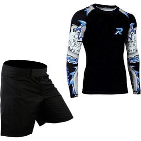 Roar MMA Rashguard & BJJ Grappling Shorts Cage Fight Jiu Jitsu Spats No Gi Sets in Kuwait