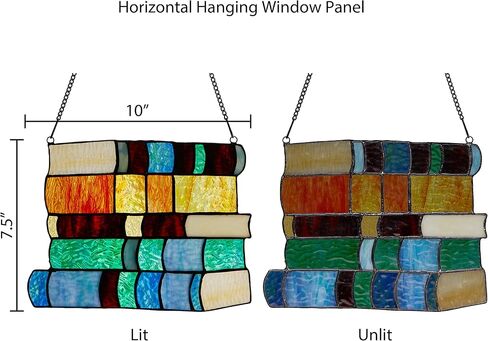 نهر البضائع - 7.5 "كومة عالية من الكتب لوحة نافذة زجاجية ملونة in Kuwait