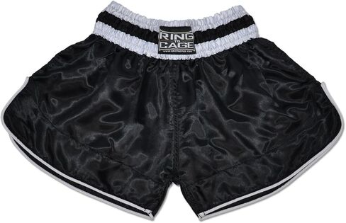 Retro Muay Thai Short - Black/White in Kuwait