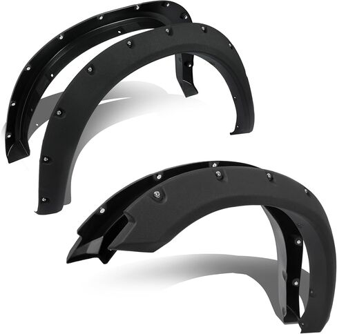 Fender Fender Flares متوافق مع 2009-2023 Dodge RAM 1500 كلاسيكي جيب برشام الطين الحراس الطين حامي العجلات المحكم الأسود الخلفي in Kuwait
