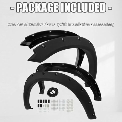 Fender Fender Flares متوافق مع 2009-2023 Dodge RAM 1500 كلاسيكي جيب برشام الطين الحراس الطين حامي العجلات المحكم الأسود الخلفي in Kuwait