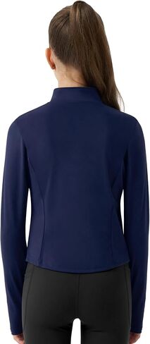 JOCMIC Girls Zip Up Jacket Horse Riding Cropped Shirts Kids Athletic Jackets Fall Winter Outerwear in Saudi Arabia