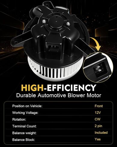 700095 HVAC Heater Blower Motor for: -Jeep Cherokee 1997-200 2.5L L4 ، Cherokee 1997-2001 4.0L L6 ، Wrangler 1999-2001 2.5L L4 ، Wrangler 1999-2001 4.0L L6 ، Wrangler 1997-1998 75712 in Kuwait