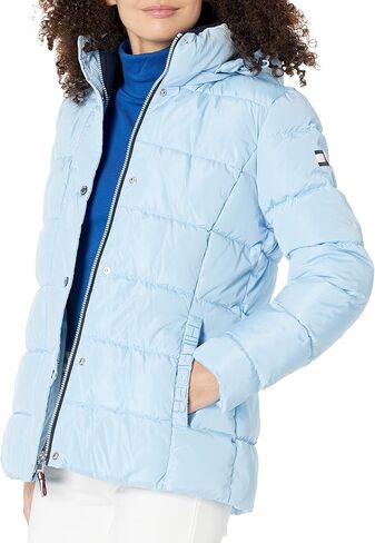 Tommy Hilfiger Women's Zip Up Short Puffer Jacket, Black, Medium in Saudi Arabia
