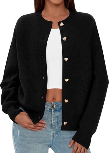 PRETTYGARDEN Cardigan Sweaters for Women Long Sleeve Open Front Button Down Trendy 2025 Fall Fashion Knit Winter Coats in Saudi Arabia