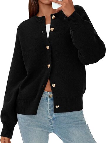 PRETTYGARDEN Cardigan Sweaters for Women Long Sleeve Open Front Button Down Trendy 2025 Fall Fashion Knit Winter Coats in Saudi Arabia