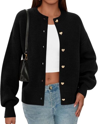 PRETTYGARDEN Cardigan Sweaters for Women Long Sleeve Open Front Button Down Trendy 2025 Fall Fashion Knit Winter Coats in Saudi Arabia