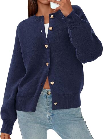 PRETTYGARDEN Cardigan Sweaters for Women Long Sleeve Open Front Button Down Trendy 2025 Fall Fashion Knit Winter Coats in Saudi Arabia