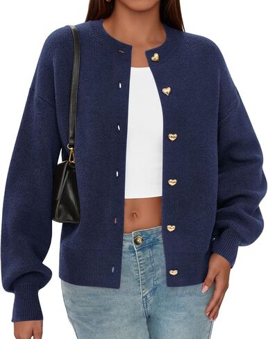 PRETTYGARDEN Cardigan Sweaters for Women Long Sleeve Open Front Button Down Trendy 2025 Fall Fashion Knit Winter Coats in Saudi Arabia