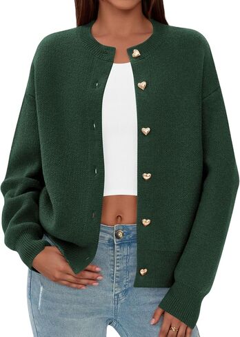 PRETTYGARDEN Cardigan Sweaters for Women Long Sleeve Open Front Button Down Trendy 2025 Fall Fashion Knit Winter Coats in Saudi Arabia