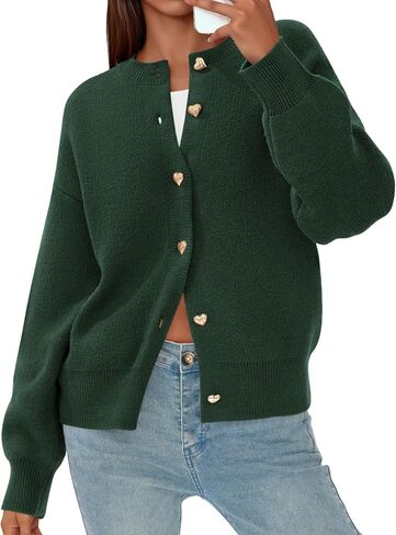 PRETTYGARDEN Cardigan Sweaters for Women Long Sleeve Open Front Button Down Trendy 2025 Fall Fashion Knit Winter Coats in Saudi Arabia
