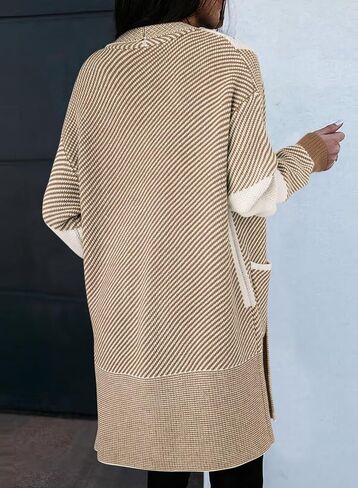تفتح آسيليز نساء أمامي طويل الأكمام من كارديجان سبيكة متماسكة غير رسمية بلوك ألوان سقوط مع جيوب in Saudi Arabia