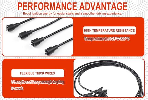 6pcs الأداء العالي الأداء سلك الإشعال مجموعة 671-6228 متوافق مع Mitsubishi Montero 2001-2002 Mitsubishi Montero Sport 2001-2004 in Kuwait
