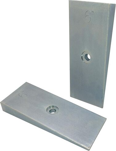 2" Wide Steel 6 Degree Shims Wedge for Pinion Angle or Caster - Set of 2, Zinc Plated (6° Degree) in Kuwait