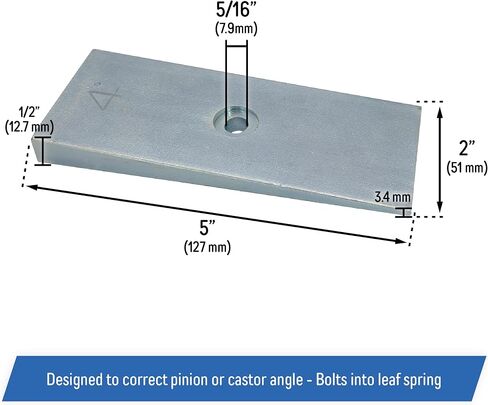 2" Wide Steel 6 Degree Shims Wedge for Pinion Angle or Caster - Set of 2, Zinc Plated (6° Degree) in Kuwait